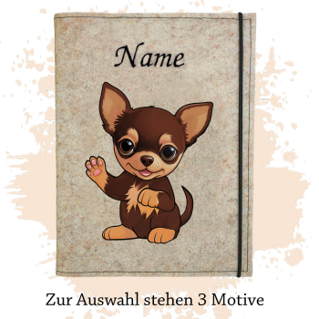 Dokumentenhülle für die Hunderasse Chihuahua Kurzhaar braun